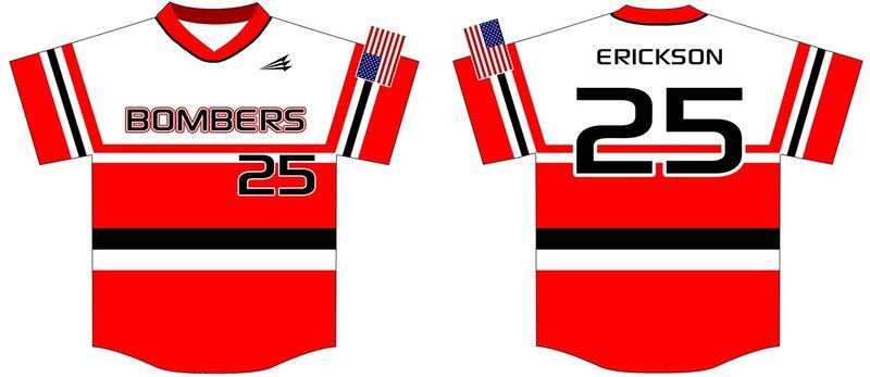 DC Bombers Custom Baseball Jersey Design #1c