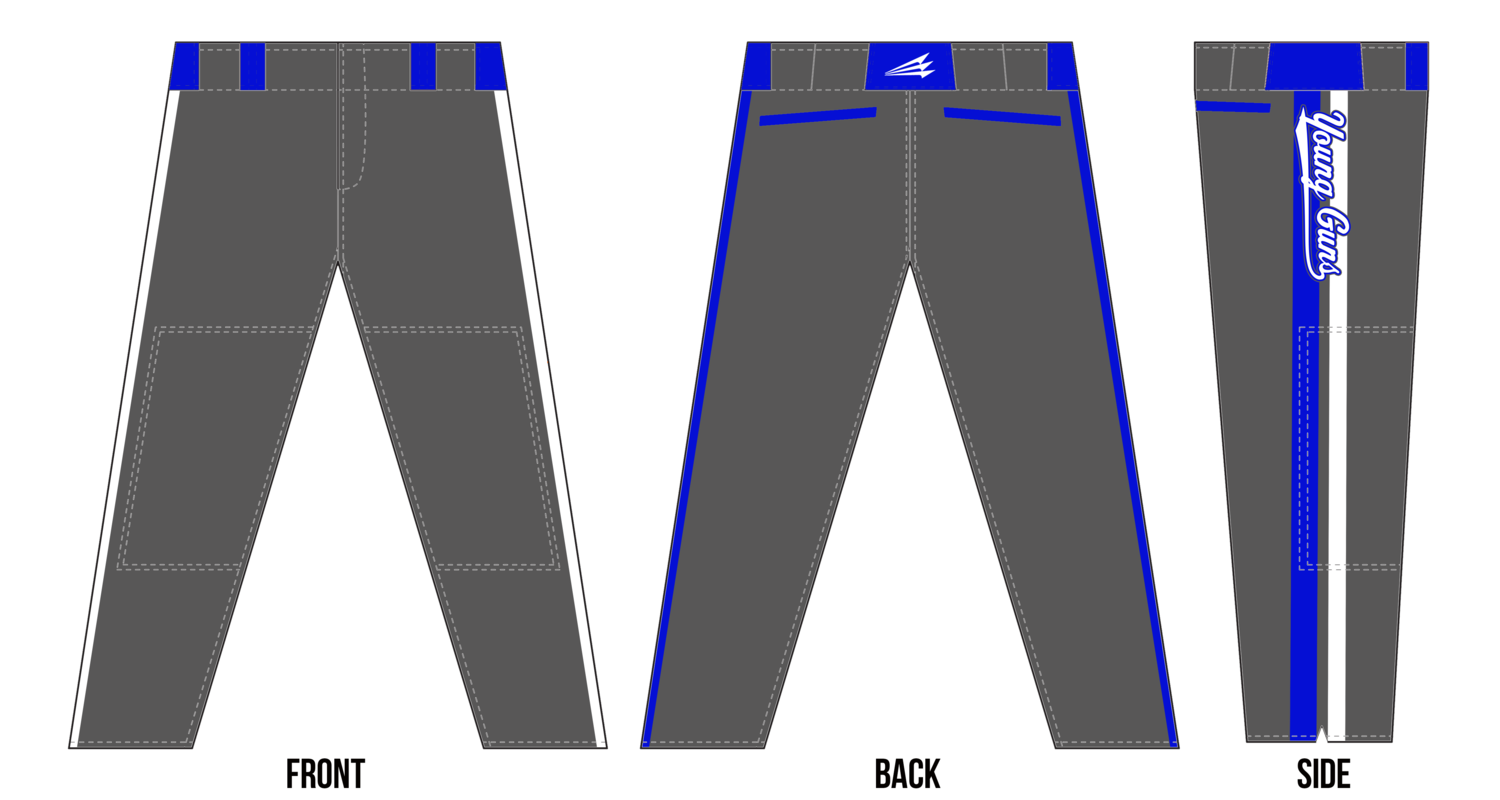 Young Guns (Noirfalise) Custom Baseball Pants Design #3B