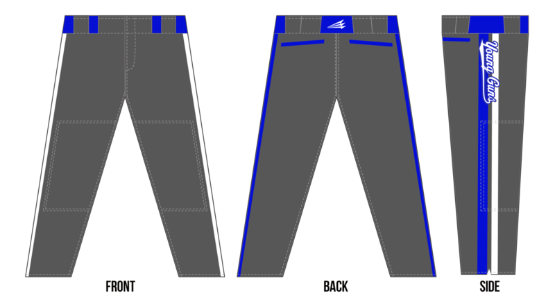 Young Guns (Noirfalise) Custom Baseball Pants Design #3B