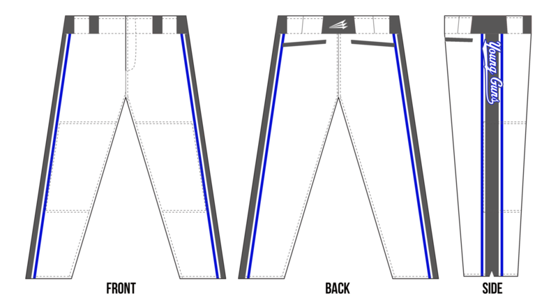 Young Guns (Noirfalise) Custom Baseball Pants Design #5