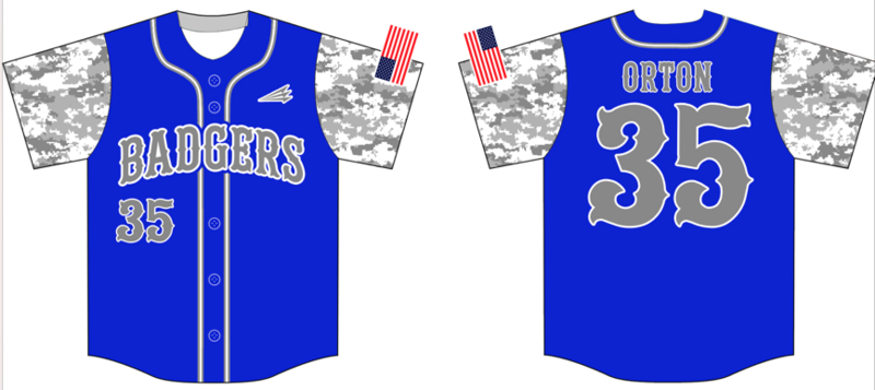 Badgers Custom Baseball Jersey Design #3B