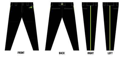 Muskingum County Underdogs Custom *NEON* Athletic Baseball Pant #BP2A