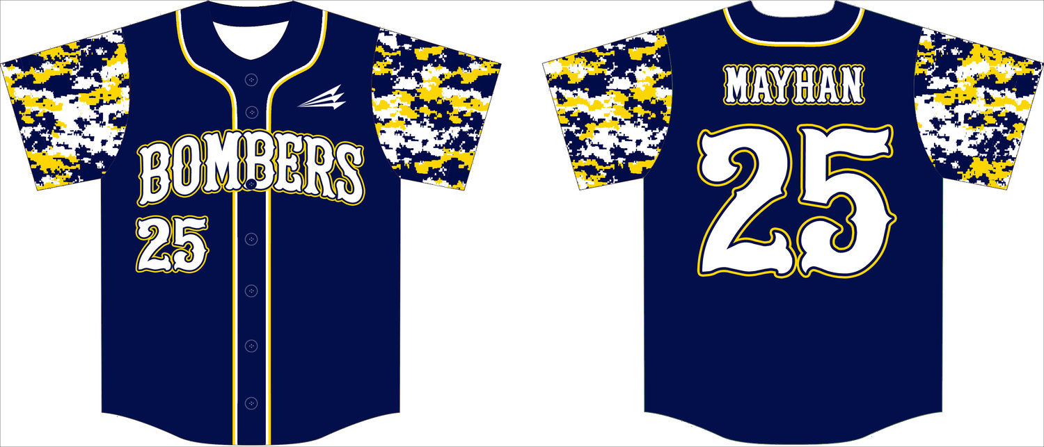 Tri County Bombers Baseball Custom Jersey #1A