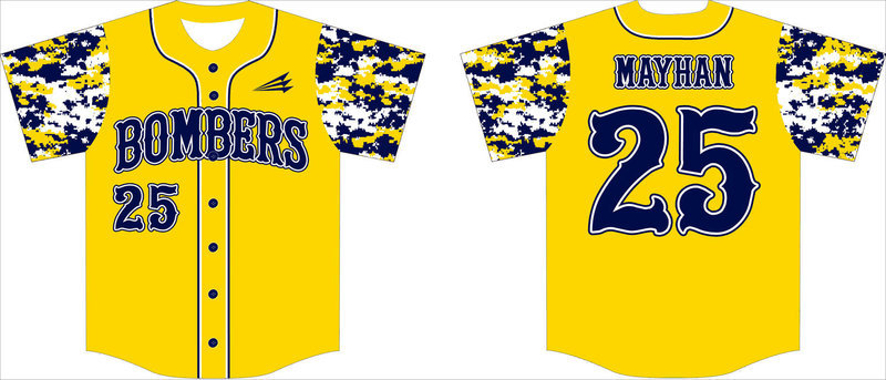 Tri County Bombers Baseball Custom Jersey #1B
