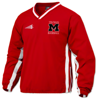 Muscle Shoals Baseball 2-Stripe Hardshell Pullover (Red/White)