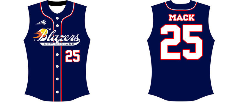 New England Blazers Baseball Custom Jersey Design #5