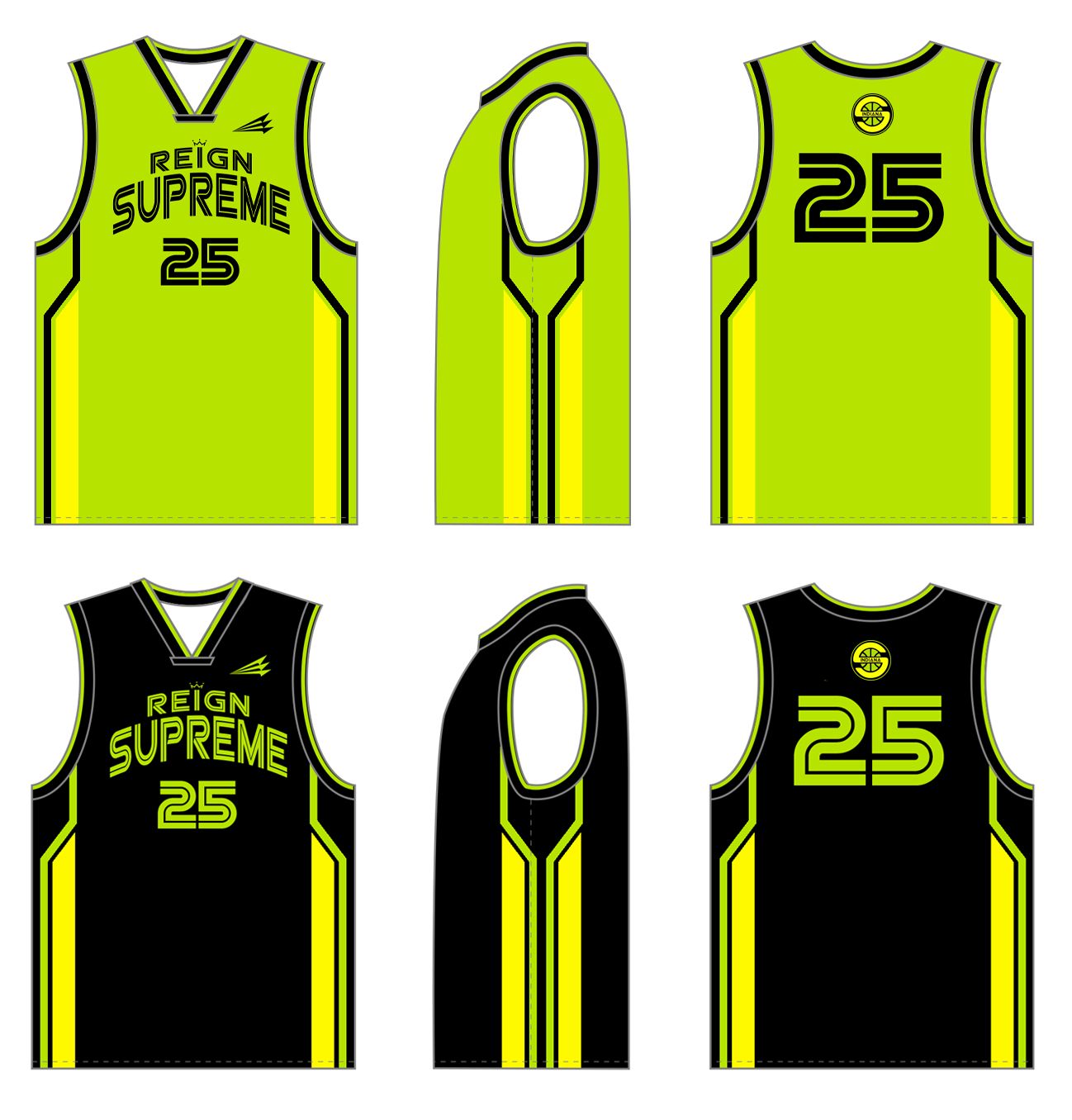 Indiana Reign Supreme Custom Reversible HexaFlex Basketball Jersey #J2, J2B