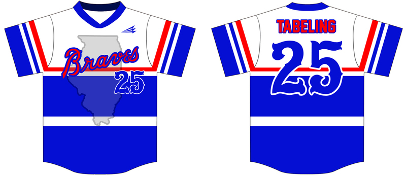 Illinois Braves Custom Baseball Jersey #1F