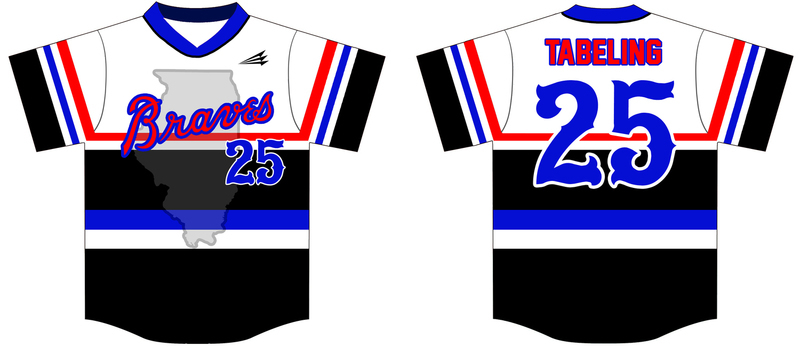 Illinois Braves Custom Baseball Jersey #1E