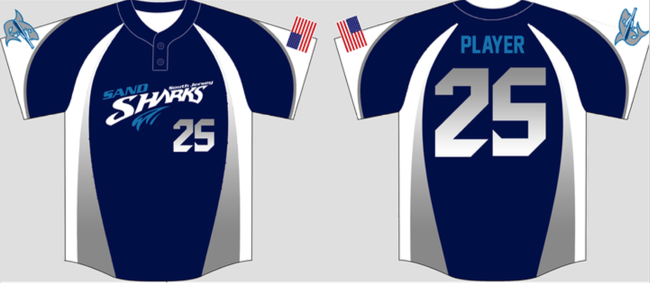 South Jersey Sand Sharks 2017 Baseball Jersey #12C