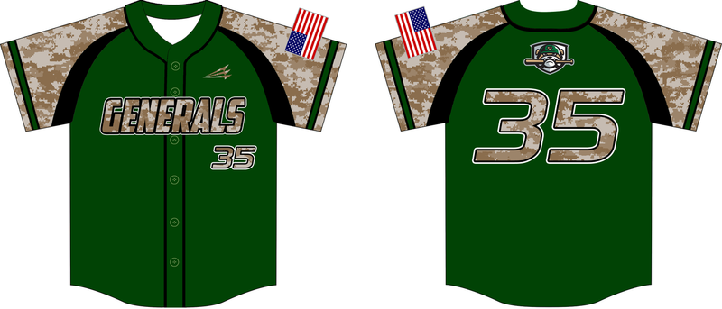 Germantown Generals Custom Baseball Jersey Design #8