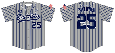 716 Patriots Custom NanoDri Baseball Jersey #J18b