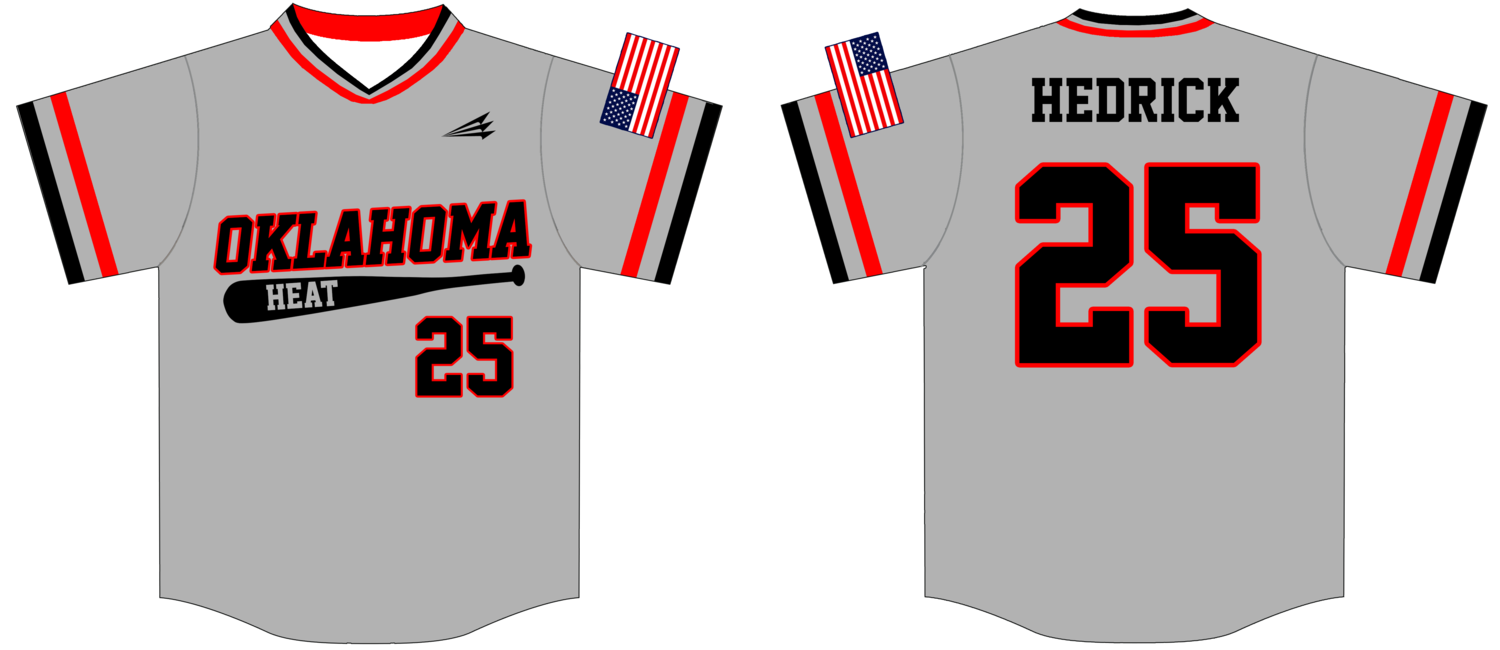 Oklahoma Heat Custom Baseball Jersey #2