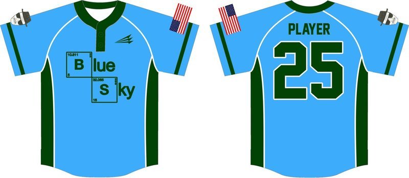 Blue Sky Custom Baseball Jersey Design #2B