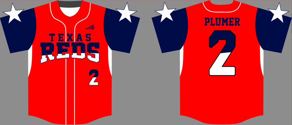Texas Reds Custom Baseball Jersey Design #2F