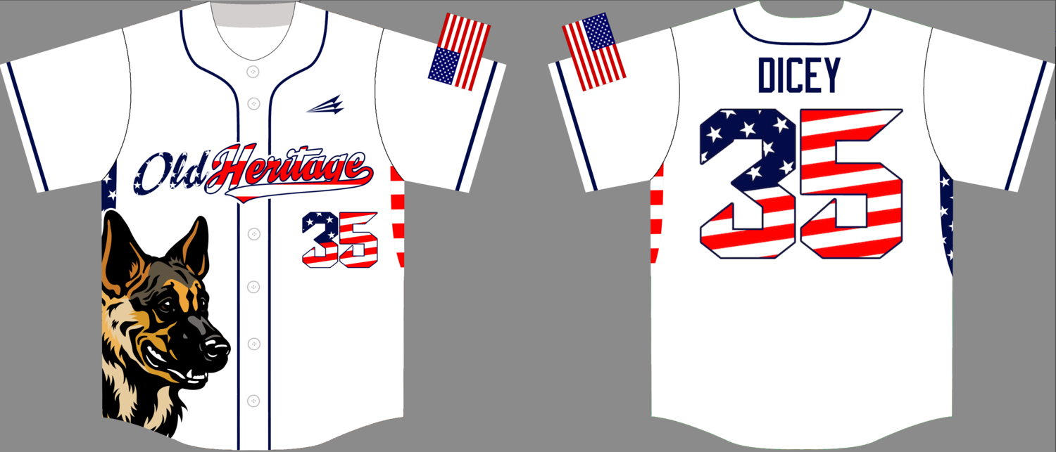 Old Heritage K9 Custom Baseball Jersey #3