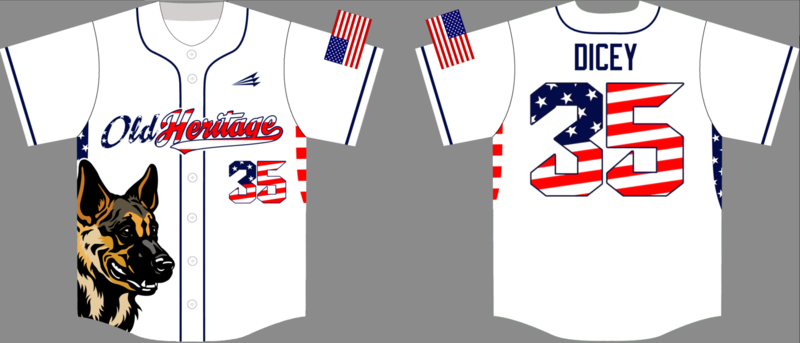 Old Heritage K9 Custom Baseball Jersey #3