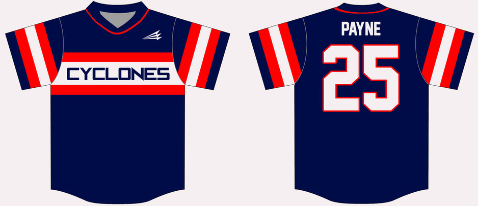 New England Cyclones Baseball Custom Jersey Design #1