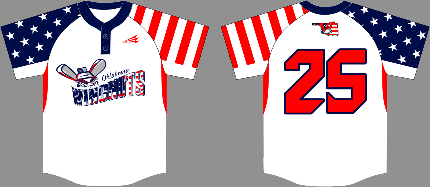 Oklahoma Wingnuts Custom Baseball Jersey Design #2B
