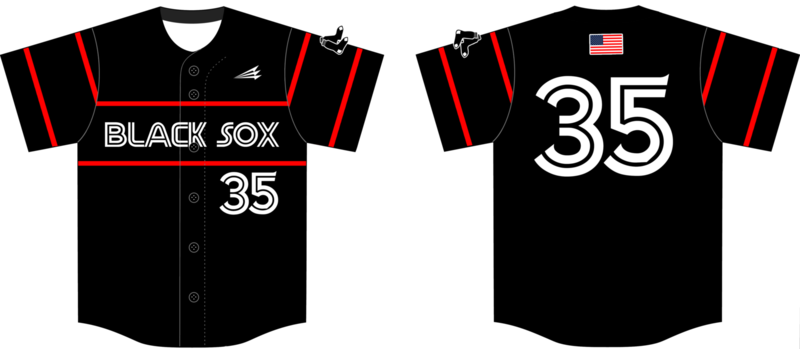 Black Sox Custom Baseball Jersey #1b