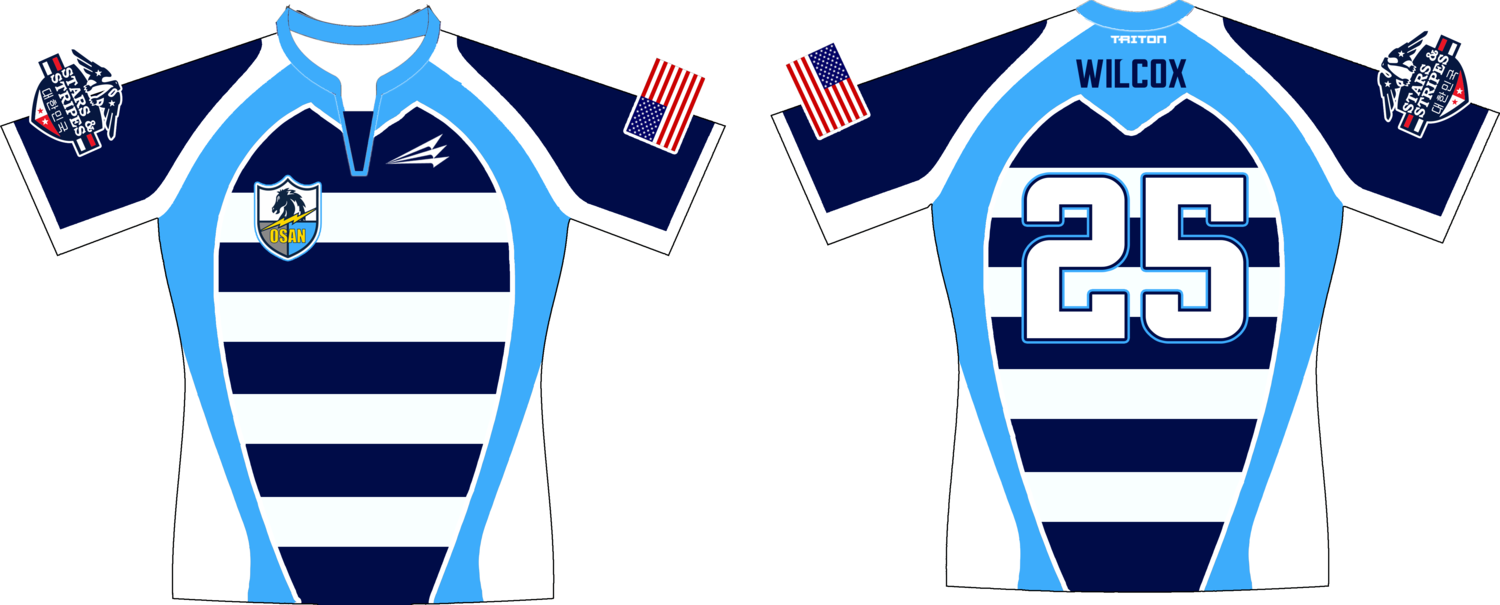 Stars &amp; Stripes (OSAN) Custom Rugby Jersey Design #2B