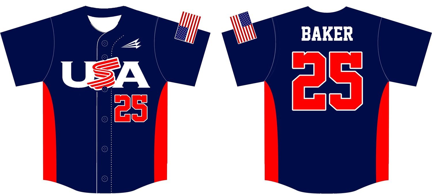 U.S.A. Baseball (Martinez) Custom Baseball Jersey #3b