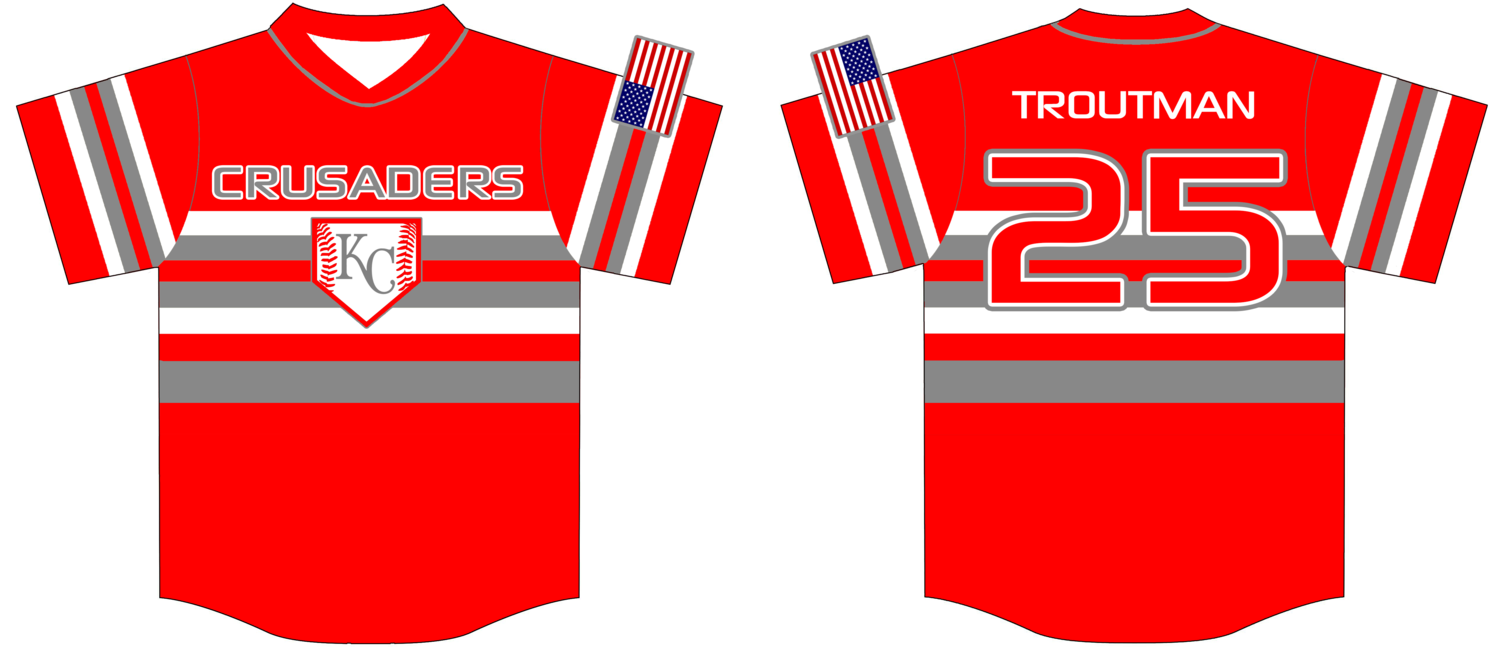 Kentuckiana Crusaders Custom Baseball Jersey Design #1B