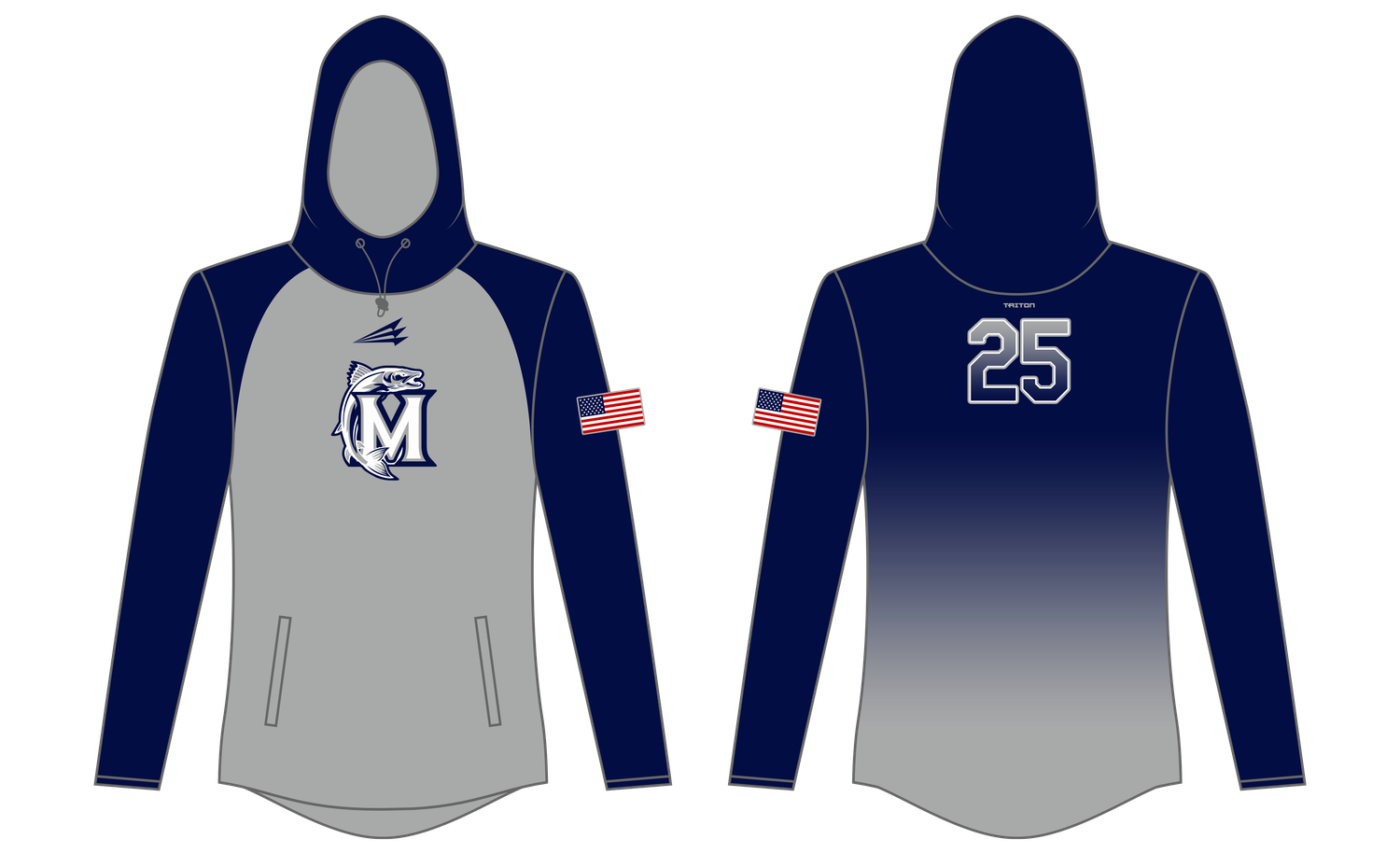 Michigan Muskies Custom QuadFlex Hoodie #QF2