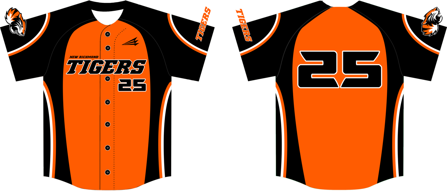 New Richmond Tigers Custom Baseball Jersey Design #10D