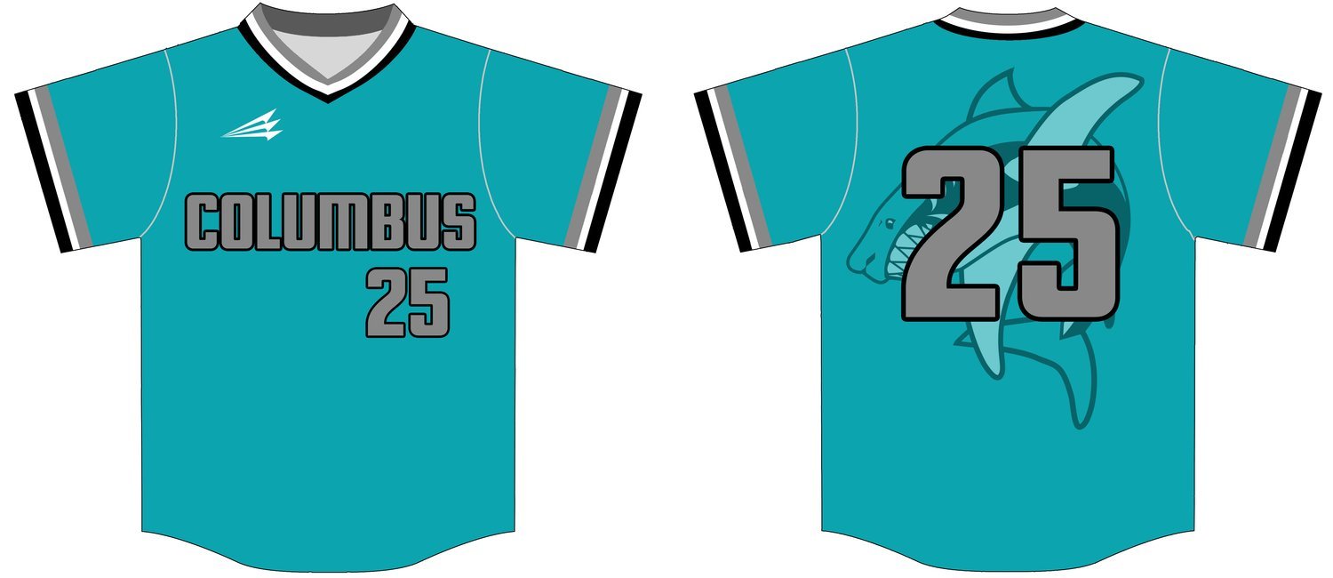 Columbus Sharks Custom Baseball Jersey #8C