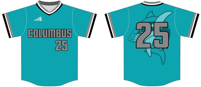 Columbus Sharks Custom Baseball Jersey #8C