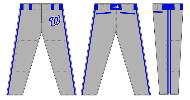 Woodbridge Raiders Custom Baseball Pants Design #2b
