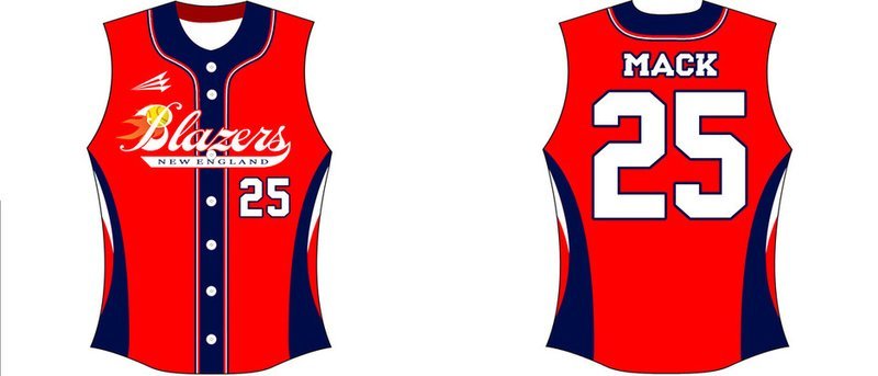 New England Blazers Baseball Custom Jersey Design #6
