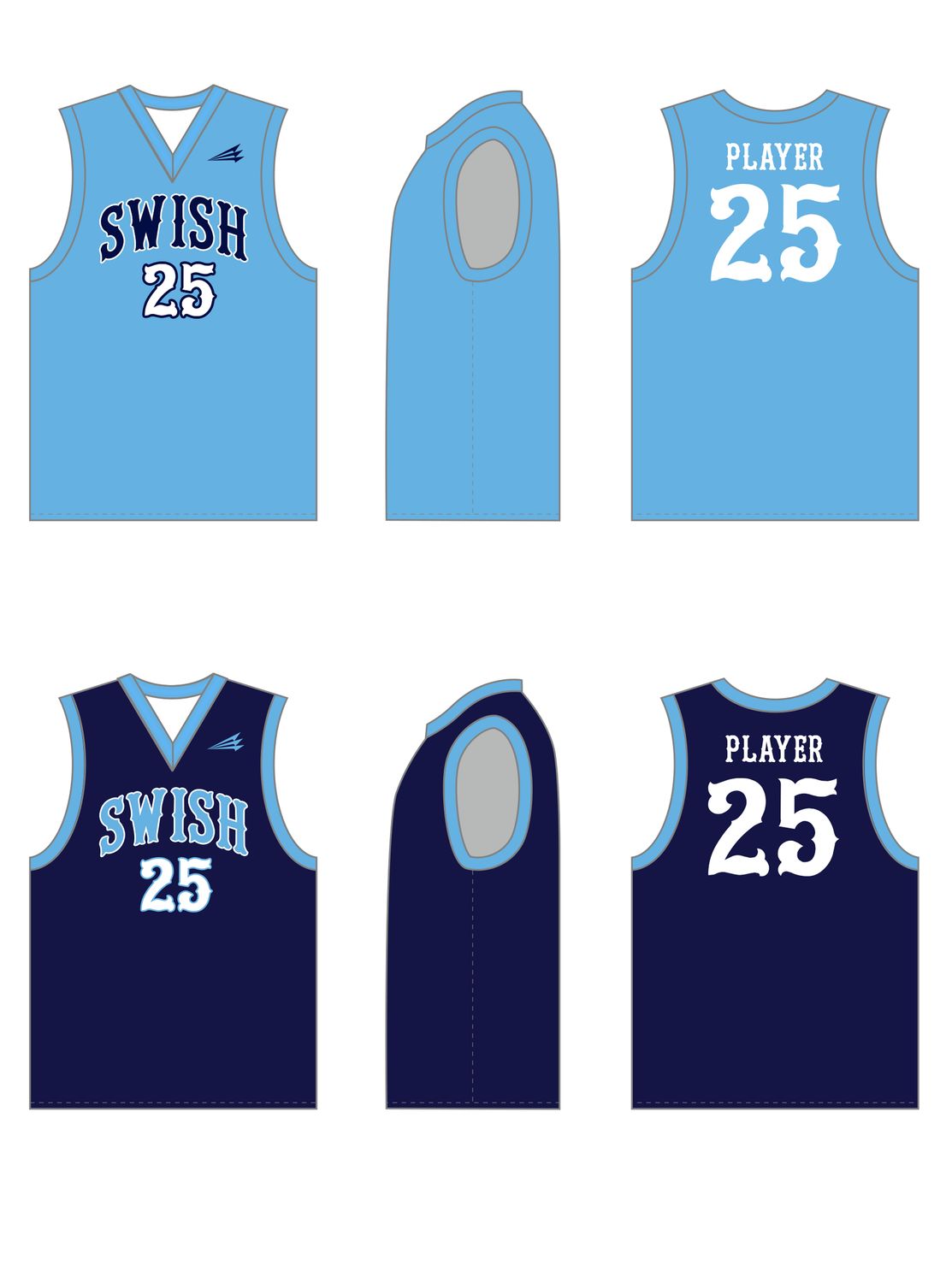 Kansas Swish Custom Reversible HexaFlex Basketball Jersey #J1E , J1F