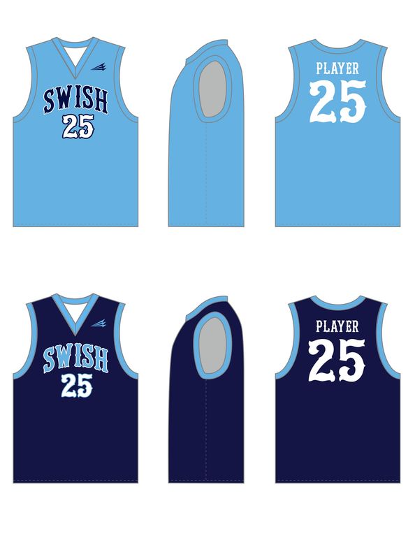 Kansas Swish Custom Reversible HexaFlex Basketball Jersey #J1E , J1F