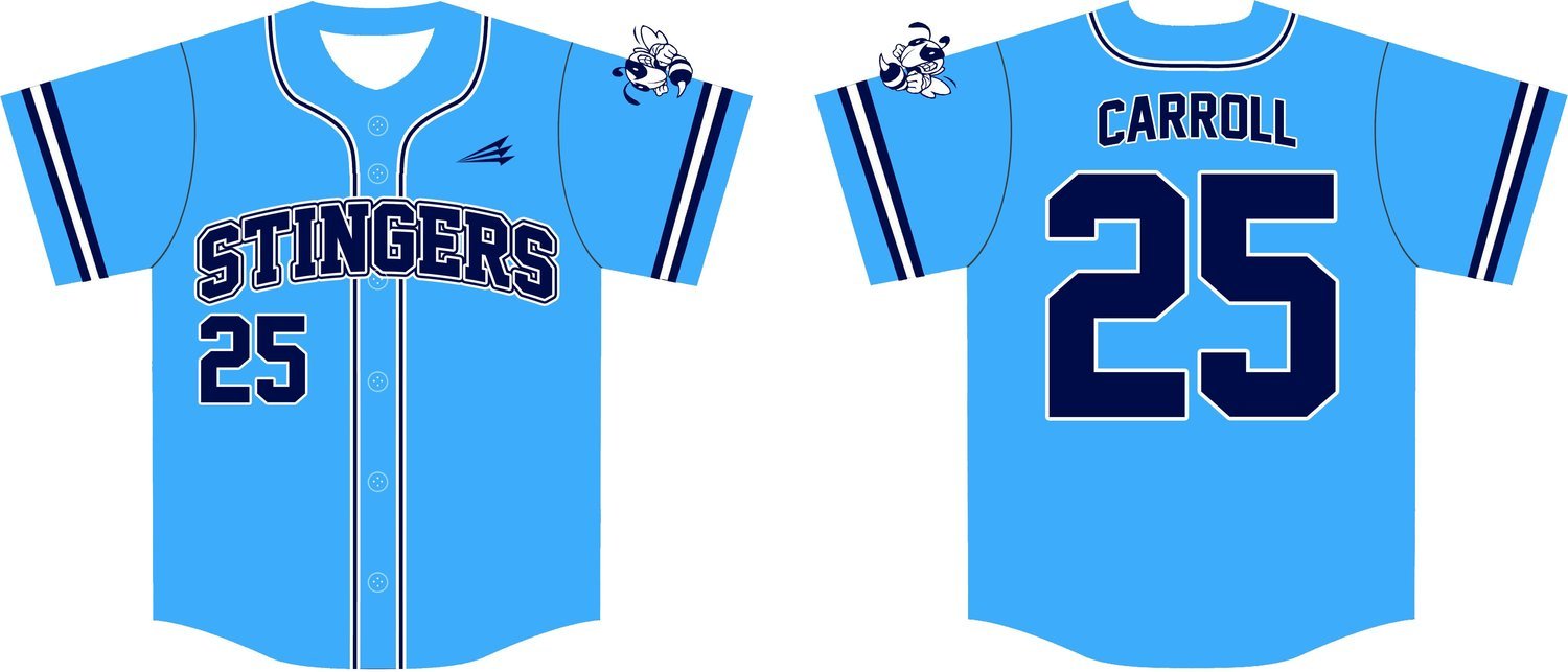 Stingers (Carroll) Custom Baseball Jersey #3E