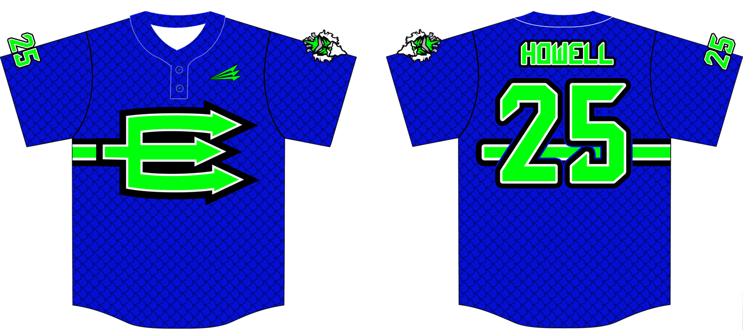 E-town Emeralds Custom Baseball Jersey Design #4b