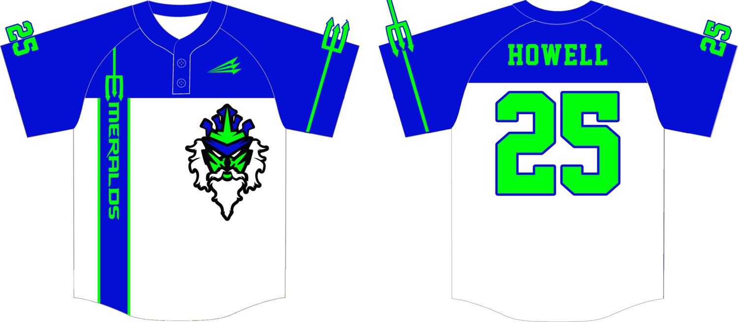E-town Emeralds Custom Baseball Jersey Design #6b