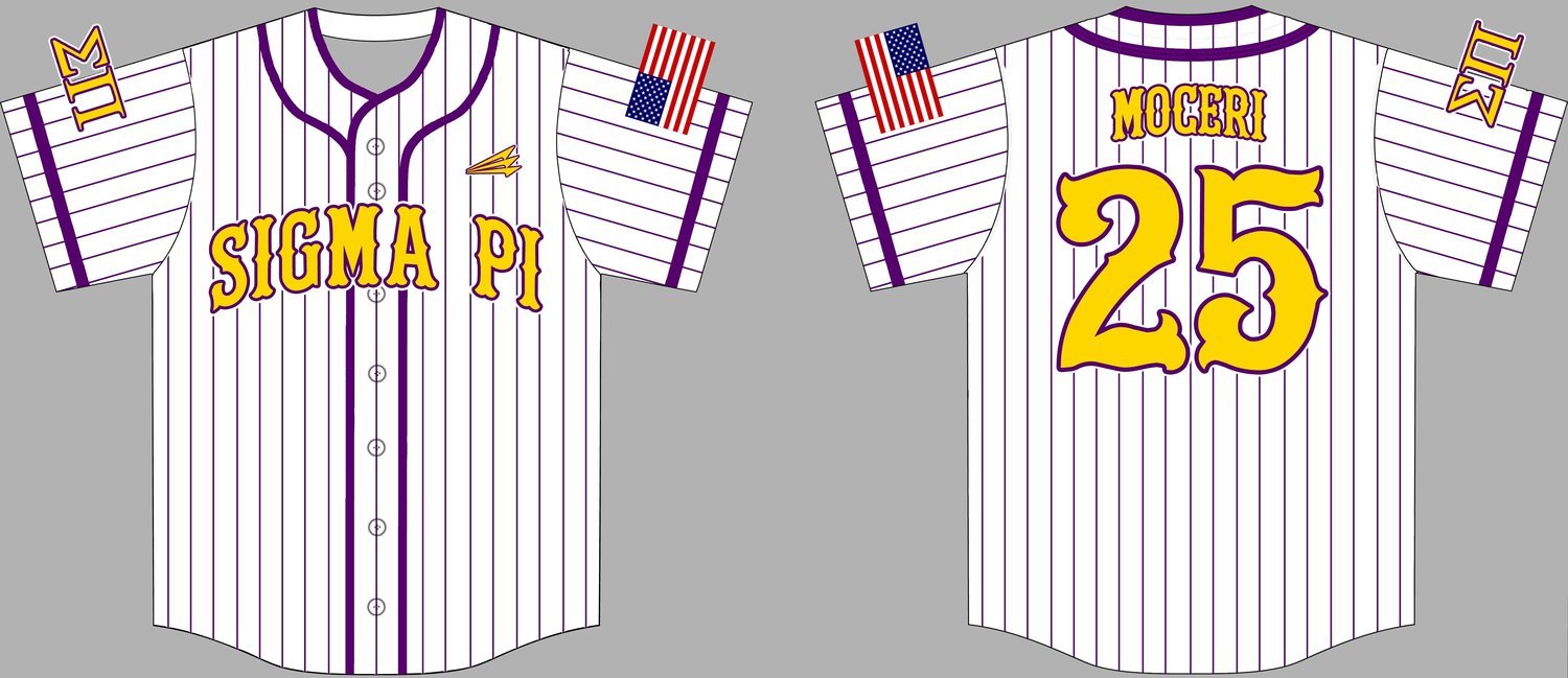 Sigma Pi Custom Baseball Jersey  #2B