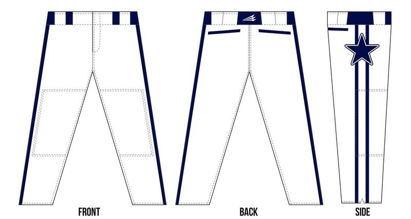 East Texas Cowboys Custom Baseball Pants Design #3A