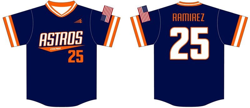 Chicago Astros Custom Baseball Jersey Design #2