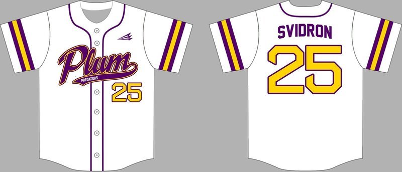 Plum Predators Custom Baseball Jersey #2B