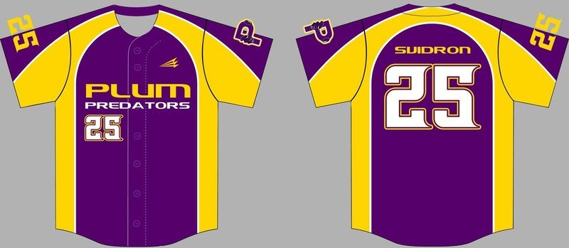 Plum Predators Custom Baseball Jersey #4B