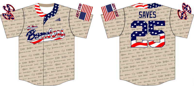 Salina Bombers Custom Baseball Jersey Design #2D