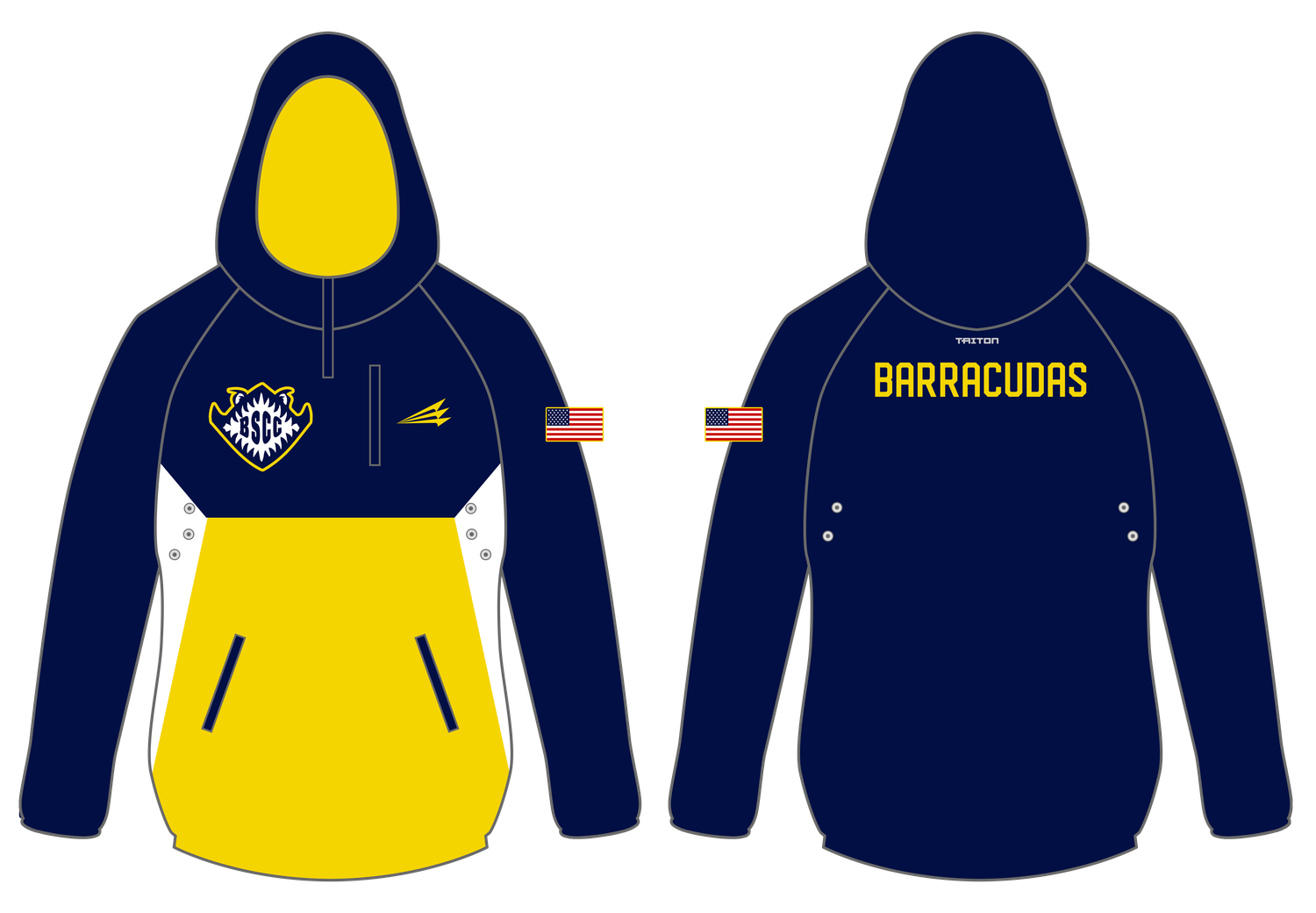 BSCC Barracudas Custom Gladiator Hoodie #GH1