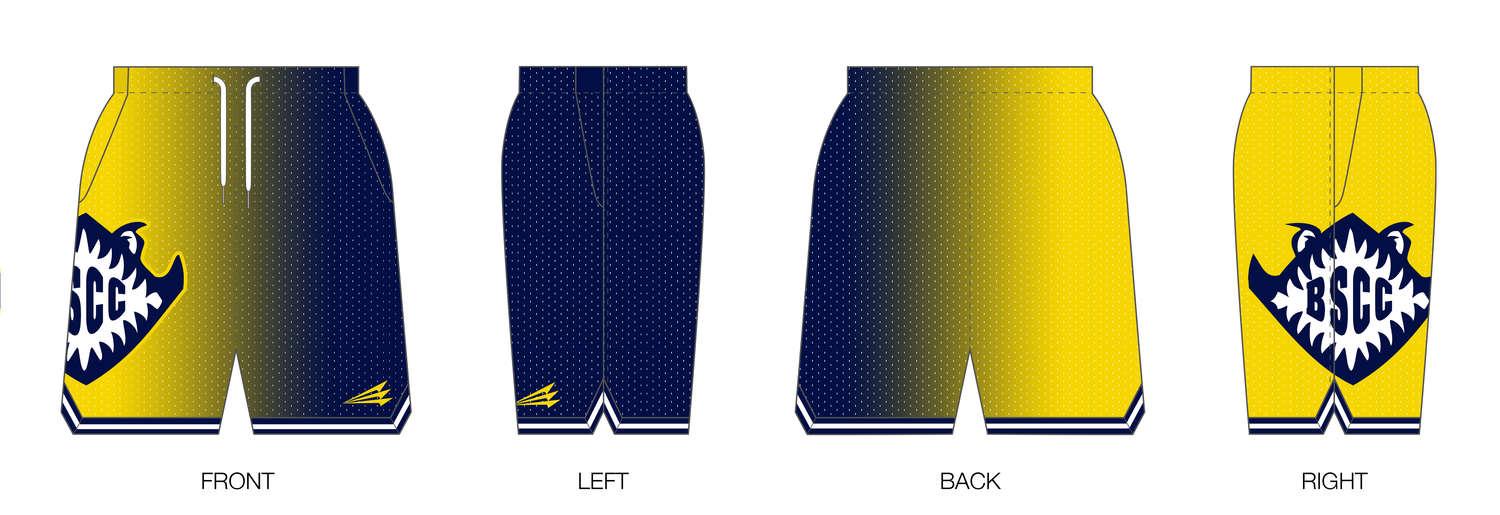 BSCC Barracudas Custom Retro Mesh Shorts #MS1