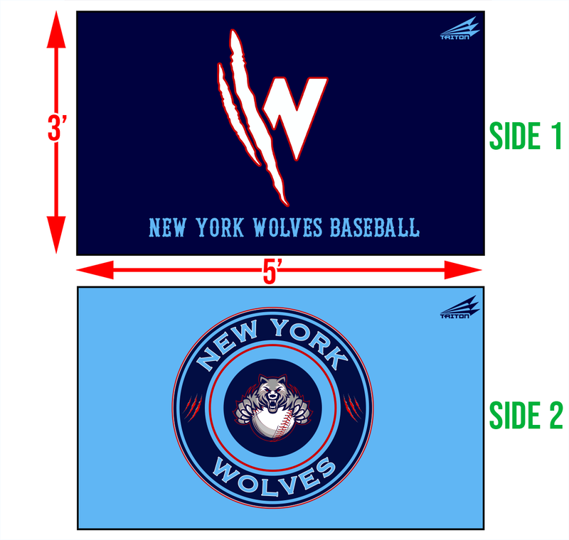 NY Wolves Double-Sided 3&#39;x5&#39; Fan Flag FF1
