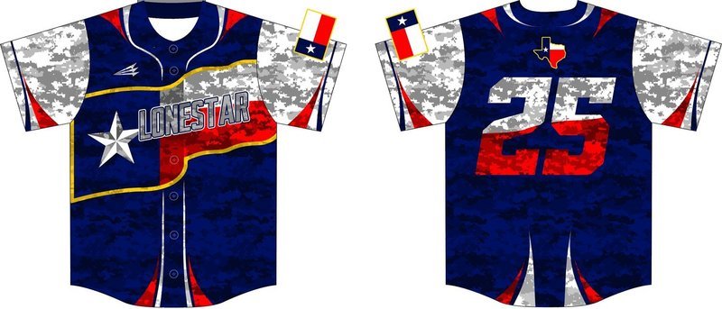 Texas LoneStar Custom NanoDri Baseball Jersey #1