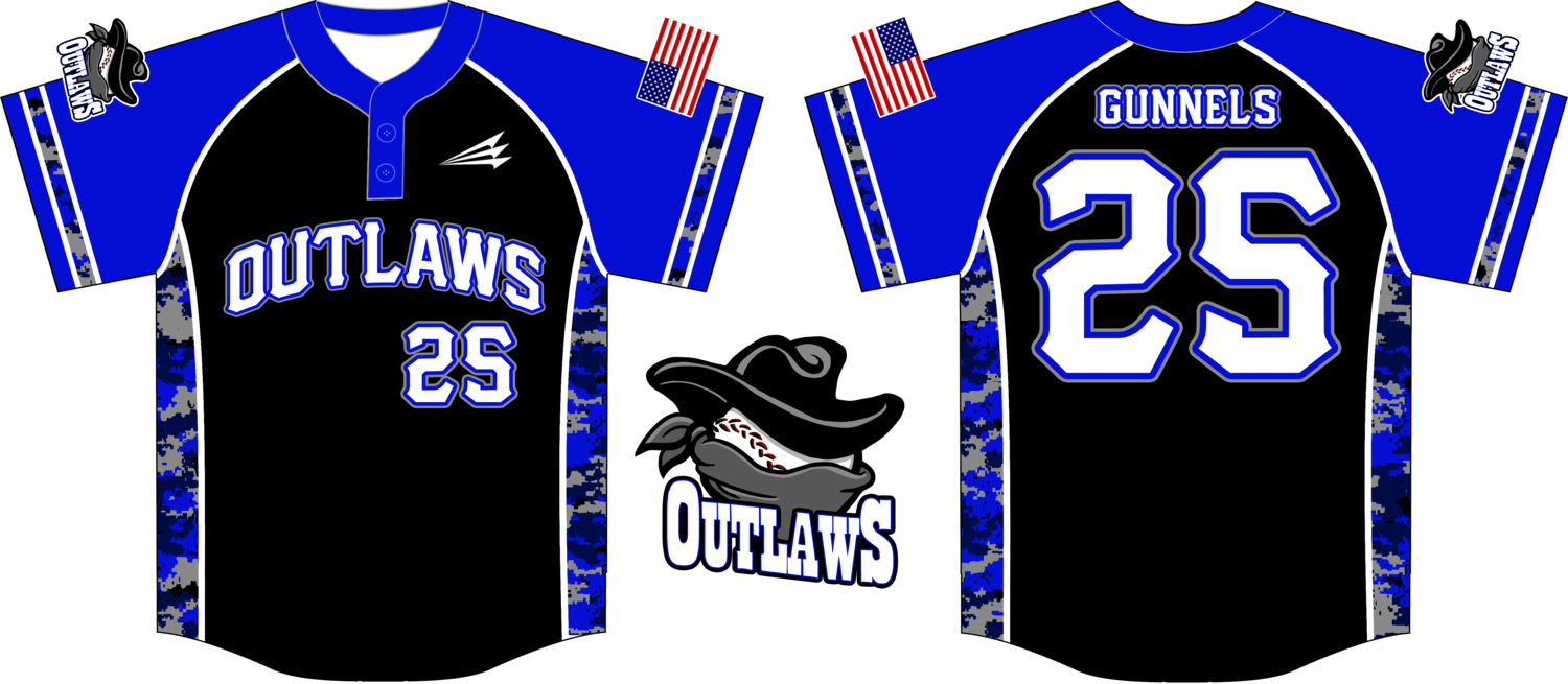 Outlaws (Gunnels) Custom NanoDri Baseball Jersey #9