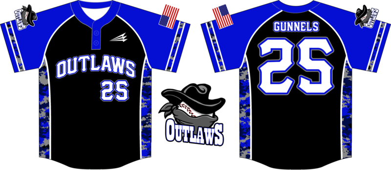Outlaws (Gunnels) Custom NanoDri Baseball Jersey #9